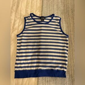 Women's Vintage Gotham Blue Striped Crew Neck Sweater. size medium